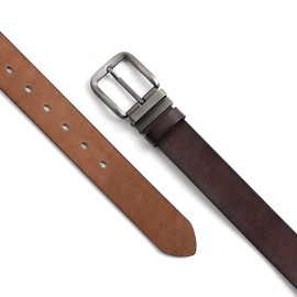 VRLEGEND Men's Leather Belt, 110 - 180 cm, Leather Jeans Belt, Removable, Adjustable Buckle - 110