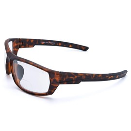 VITENZI Bifocal Safety Glasses with Readers Wrap Around Sport Magnifying Safety Reading Protective Goggles Lecce in Tortoise 2.50