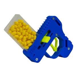 Candy Toy Gun - 3D Printed Candy Shooter - Turn Candy into Sugary Ammo (Dark Blue/Yellow)