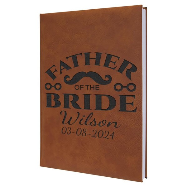 Personalized Engraved Father of the Bride Gift: Customized Leather Keepsake
