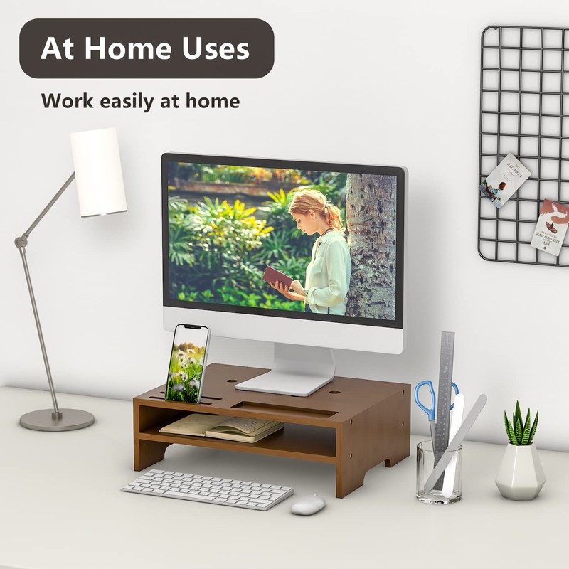 Monitor Stand Riser with Storage Organizer Desktop with Cooling Holes