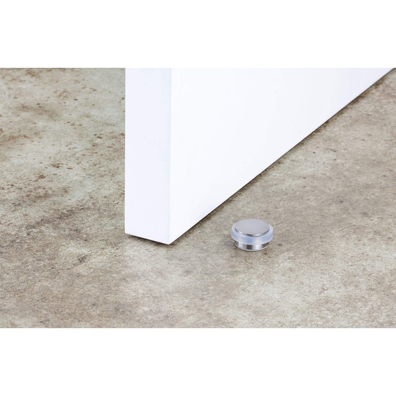 EVI|Adhesive Door Stop| Stainless Steel with Transparent Rubber|High Resistance