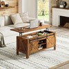 WLIVE Farmhouse Lift Top Coffee Table with Sliding Barn Doors,