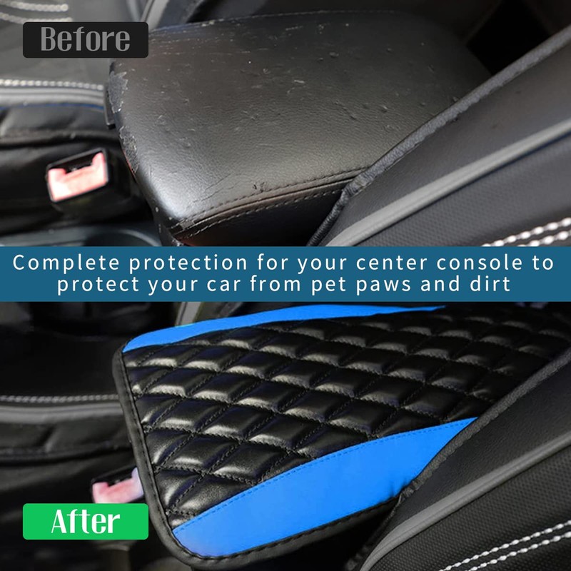 Ziciner Leather Car Center Console Armrest Pad, PU Waterproof Auto