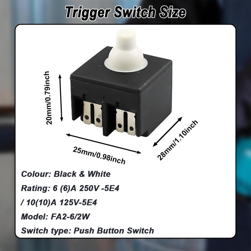 ZHUROUPU 2Pcs Angle Grinder Switch Replacement, Push Button Switch for