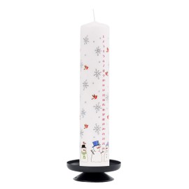 Alison Gardiner Christmas Advent Candle 'Snowmen' Wax Pillar 50 Hours Burn Time Made in England