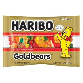 Haribo Gummi Candy, Goldbears, 2 Ounce,Pack of 4
