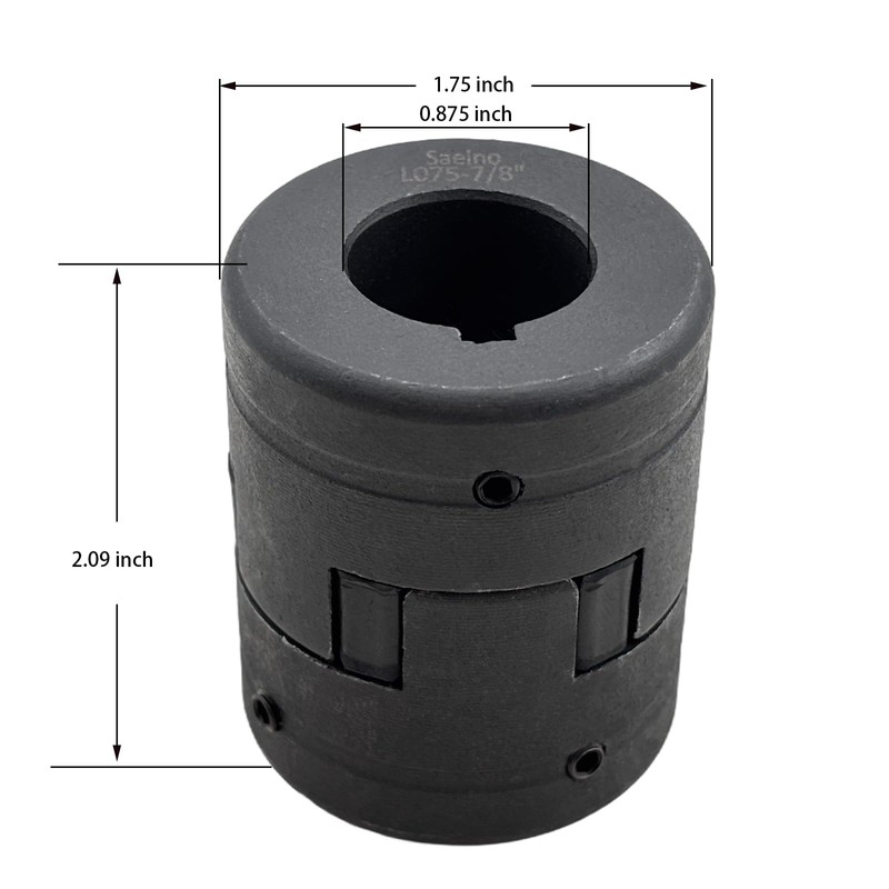 Saelno 3/4" to 7/8" L075 Flexible 3-Piece L-Jaw Coupling Coupler
