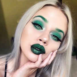 Green Lipstick,Matte Lip Stick Makeup Metallic Light Lipsticks,Lipsticks For Women Long Lasting Waterproof Non-Stick Cup Not Fade Glitter Lipgloss Gifts (#02 Green)