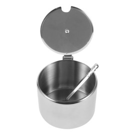 NOLITOY 2Sets Stainless Steel Seasoning Jars with Spoon Sugar Containers with Lids Condiment Canisters for Kitchen Organization and Spice Storage Capacity