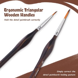 Paint Brush Set - 11 Premium Fine Detail Brush Set for Acrylic, Watercolour, Miniatures, Model, Warhammer 40 K, Ideal for Fine Painting Brushes, Paint by Numbers Brushes, Miniature Brushes, Brush Set