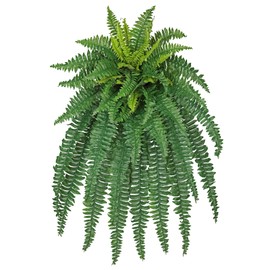 Ferns Fake Plants 50 Fronds Artificial Plants Outdoor 35" Long Fake Fern Look Real Large Plant Artificial Ferns Potted | Hanging Boston Fern | Fake Plant Shrubs for Home Garden Porch Farmhouse Decor
