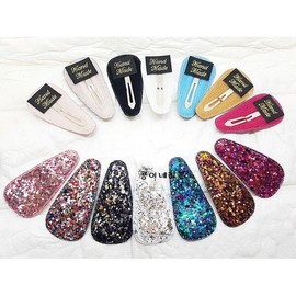 Glitter Triangle Snap Pin Cover / Bangs Fixing Hair Pin / Snap Hair Pin / 글리터 삼각 똑딱핀커버/앞머리고정머리핀/똑딱머리핀