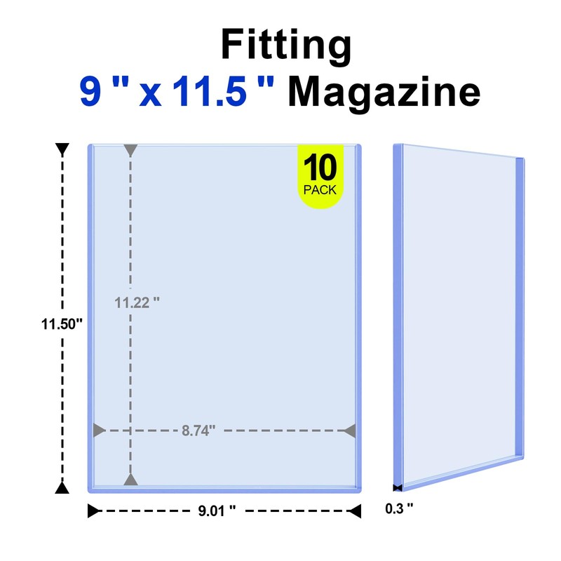 9x11-1/2 Magazine Toploaders - Rigid Magazine & Comics Protectors, 7mm