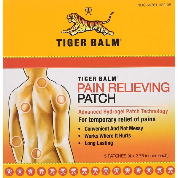 Tiger Balm Patch, Pain Relieving Patch, 5-Count Packages (Pack of 6)