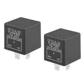 VekAuto Relay Electronic LED Flasher Relay Fix CF13 JL-02 3 Pin LED Turn Signal Bulb Flashing Flash Universal Car Motorcycle Dustproof Plastic Black 2pcs