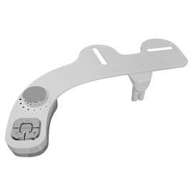 Push Button Bidet with Adjustable Mounting Plates, Compact Design with Braided Metal Bidet Hose, Retractable Self-Cleaning Nozzle, Easy Operation, Easy Installation