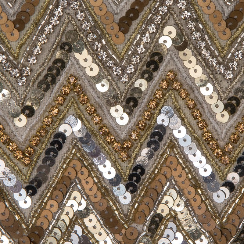 Vickerman 19" White Chevron Sequin Christmas Stocking