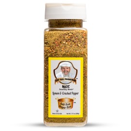 Chef Paul Magic Seasoning Blends Lemon and Cracked Pepper Seasoning | Salt-Free | Bold Garlic & Black Pepper Flavor | No MSG | Perfect for Chicken, Seafood & Veggies | 7.7 Oz (Pack of 1)