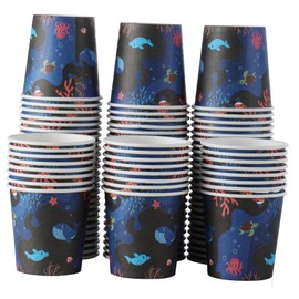 4 Oz 100 Packs Small Disposable Bathroom Mouthwash Cups Bathroom Paper Cups Espresso Paper Cups Small Paper Cups for Snack Bathroom Espresso Perfect for Home Condos Rvs Campers(Ocean)