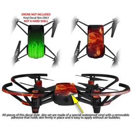 Skin Decal Wrap 2 Pack for DJI Ryze Tello Drone Fire Green Drone NOT Included