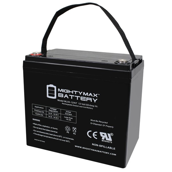 Mighty Max Battery 12V 55AH Internal Thread Replacement Battery Compatible with Interstate DCM0055