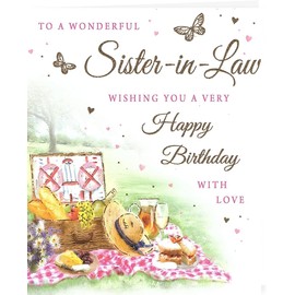 To A Wonderful Sister in law Birthday Card - Size 6" X 8"