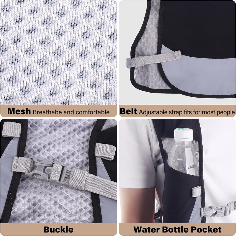Reflective Hydration Pack Backpack Running Hydration Vest with 2 Pcs