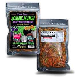 Zombie Munch Apocalypse Survival Trail Mix - Healthy Survivalist Gift Funny Trail Mix Gift Bag Resealable Funny Healthy Gifts Zombie Gifts Gag Gifts for Men Zombie Munch Trail Mix