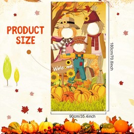 Happy Thanksgiving Toss Game Banner with 3 Bean Bags Scarecrow Bean Bag Toss Games Thanksgiving Game Decoration Thanksgiving Turkey Harvest Party Games for Kid Adult Party Supplies (Thanksgiving)