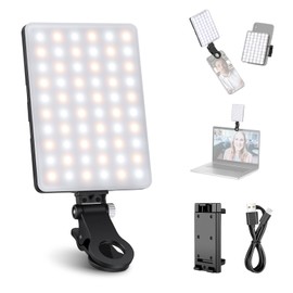 NEEWER Basics NL-60AI Selfie Light for Phone with Front & Back Clip, 60 LED 2000mAh Rechargeable CRI95+, 3 Modes, Portable Clip on Fill Lighting for Tablet Computer Laptop Zoom Call TikTok Video