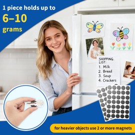 Grtard 140 Pack Round Sticky Magnets with Adhesive Backing, Circle Magnets, Sticky Magnetic Dots, Peel and Stick Magnet with Adhesive for Classroom, DIY, Refrigerator, Whiteboard, Art Projects