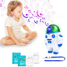 Birthday Toys Gifts for 1 2 3 4 5 Years Old Boys & Girls – Outdoor Indoor Bubble Machine Blower Maker for Kids with Lights and Music – First Christmas Birthday Gifts for Toddler Boys 12 18 Months