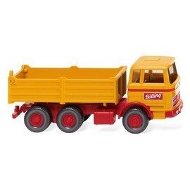 Wiking Bölling 067310 Highboard Tipper (MB) Municipal Orange Track HO 1:87 - Miniature Model - Not a Toy
