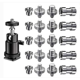 Namvo 21 pieces Camera Screw Adapter 1/4 to 1/4 Screw 1/4 to 3/8 tripod thread adapter screw tripod thread adapter for camera tripod monopod light stand