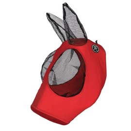 Tack Shack of Ocala Circle Y Printed Reinsman Lycra Fly Mask with Ears, Fly Mask, Lycra Fly Mask, Fly Mask for Horses, Lycra Fly Mask for Horse (Red, Medium)