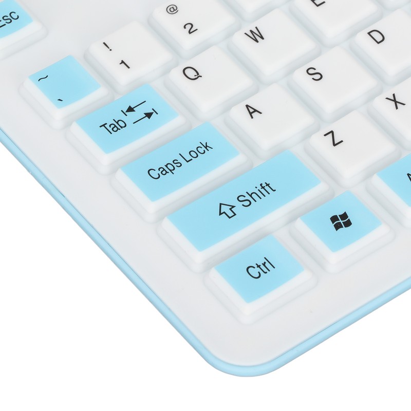 Foldable Silicone Keyboard 106 Keys Waterproof Dustproof Foldable USB Wired