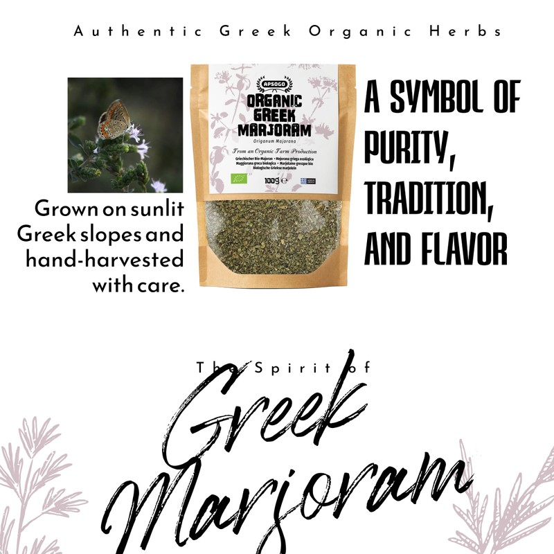APSOGO Organic Marjoram Herbal Tea - Premium Greek Loose Leaf