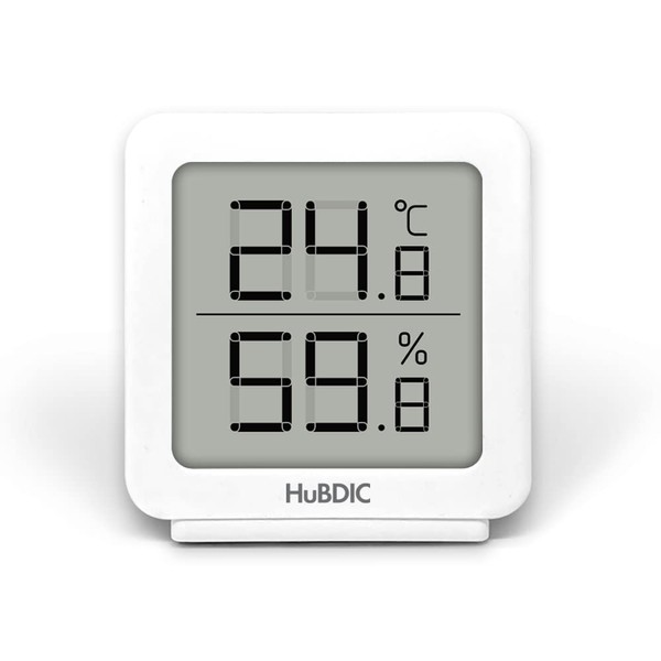 HuBDIC HT-8 Simple Thermo-Hygrometer, Digital Thermometer, Hygrometer, High Precision, Home Thermometer, Hygrometer, Room Thermometer, Magnet, Small, Tabletop, Pet, Reptile, Wall Mount, Can be Used as