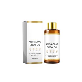 Skincu Anti-Aging Body Oil with Plant-Based Oils, Lightweight Firming Moisturizer for Dry Skin, Non-Greasy Glow Oil for Face & Body, Fast Absorbing Massage Oil for Smooth-Looking Skin (3.38 Fl Oz)