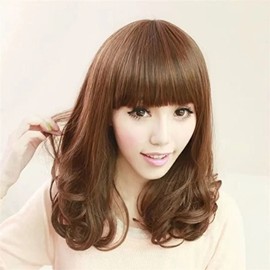 Women's Wave Long Hair Full Wig Fashion Women's Wig Shooting Wedding Hairstyle (KYR-WFIX2IW) Deep Brown / 여성 웨이브 긴머리 통가발 패션 여자가발 촬영 웨딩 헤어스타일 (KYR-WFIX2IW) 딥브라운