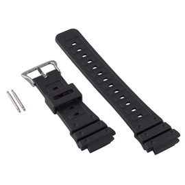 Gilden 18mm Black Polyurethane Long Watch Strap 017280, fits Casio G-Shock watches