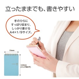 Plus Mini Notepad, A4 x 1/9, Square 0.2 inches (5 mm), Crie Black, Pack of 5, 77-960 x 5