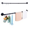 50.4 Inch Industrial Pipe Towel Bar Rack, Wall Mount Black