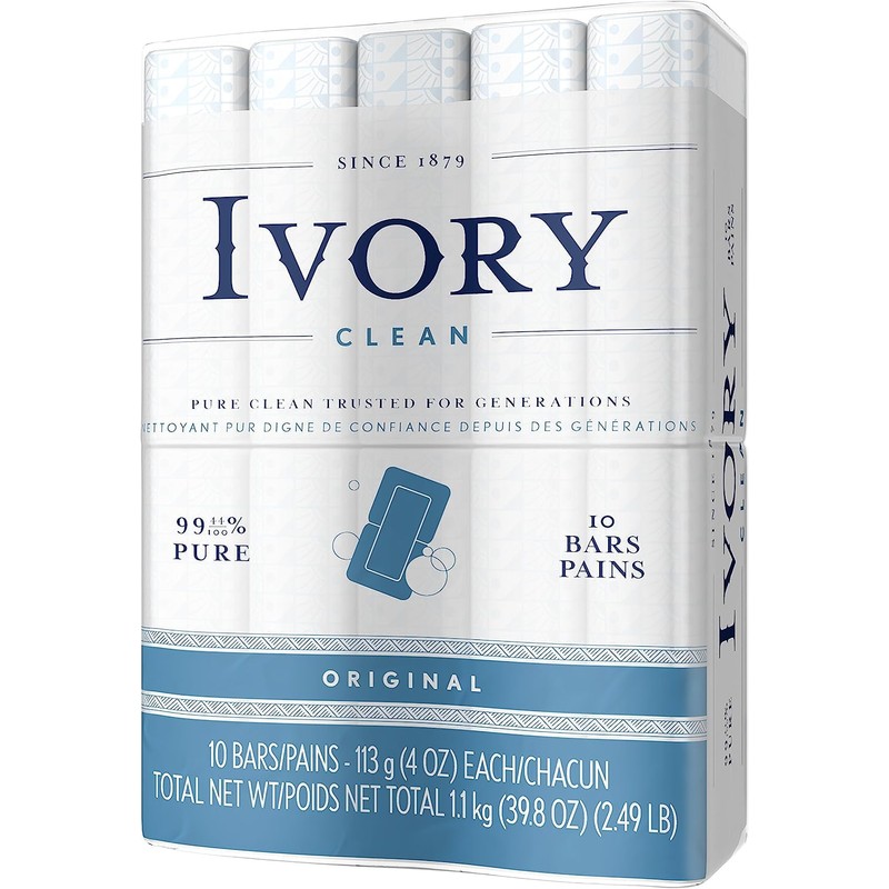 Ivory Clean Original Bath Bar, 10 count (Packaging may Vary)