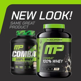 MusclePharm Combat 100% Whey Protein Powder, Cookies ‘N’ Cream Flavor, Fast Recovery & Muscle Gain with Whey Protein Isolate, High Protein Powder for Women & Men, Gluten Free, 5 lb, 69 Servings