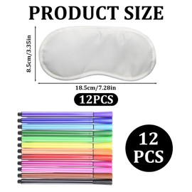 12 Pieces DIY Color Your Own Eye,Girls Sleepover Supplies with 12 Pieces Watercolor Pens,Pamper Party Supplies for Girls,for Travel Game Sleepover Party Supply (White)