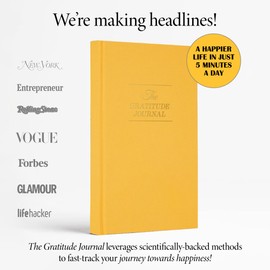The Original Gratitude Journal with Inspiring Quotes & Mindful Prompts for Happiness and Positive Mindset - Notebook for Affirmation, Reflection & Optimism - Premium Hardcover Yellow