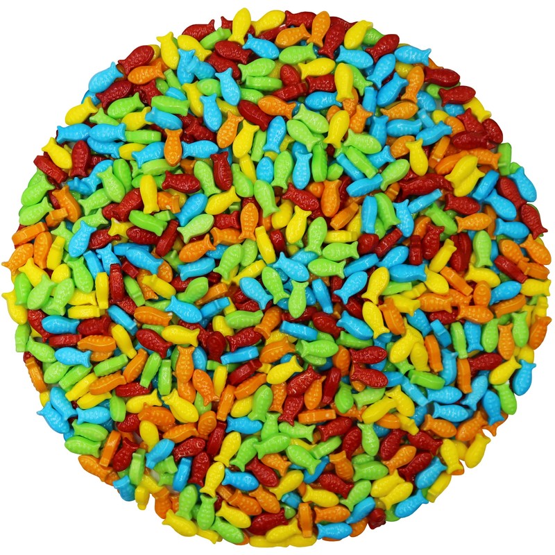 Rainbow Aquarium Fish Assorted Mini Guppies Hard Candy (Regular, 10