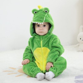 LOLANTA Crocodile Costume Children, Toddler Alligator Jumpsuit with Hood, Fancy Dress Carnival Costumes (Green, 2-3 Years)